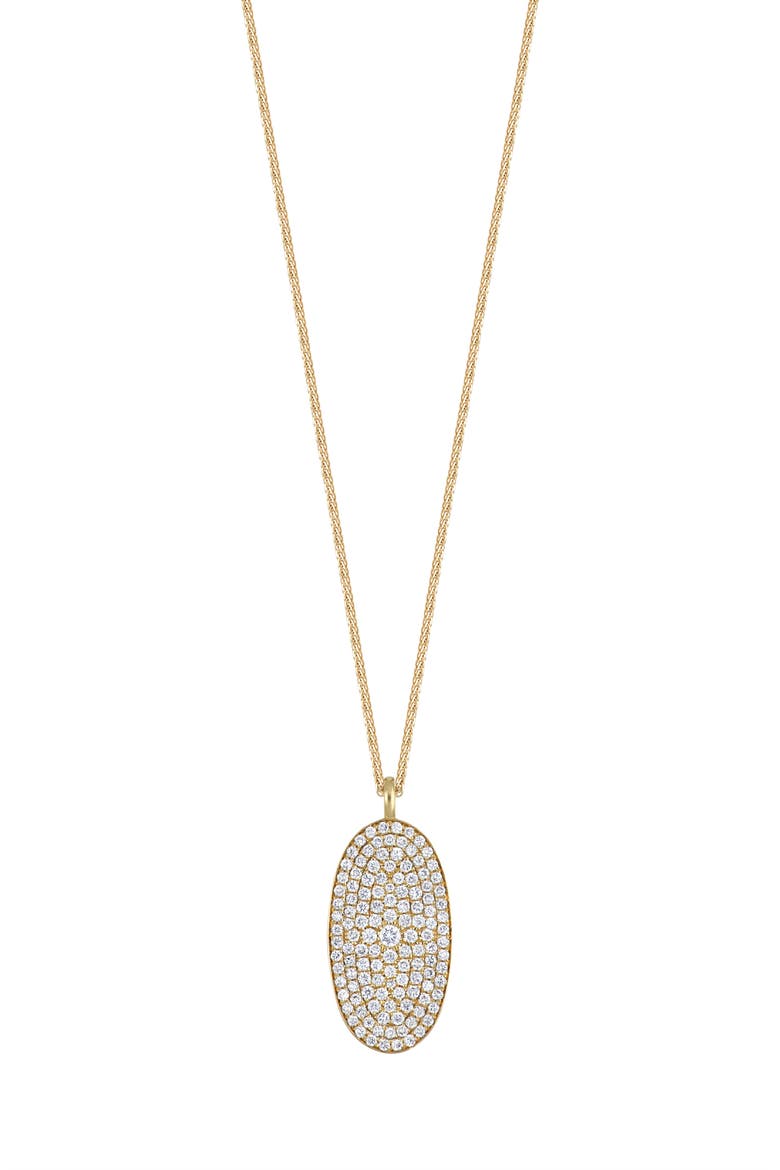 Mika Diamond Pavé Oval Pendant Necklace, Main, color, 18K YELLOW GOLD