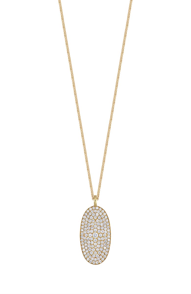 Bony Levy Mika Diamond Pavé Oval Pendant Necklace, Main, color, 18K Yellow Gold
