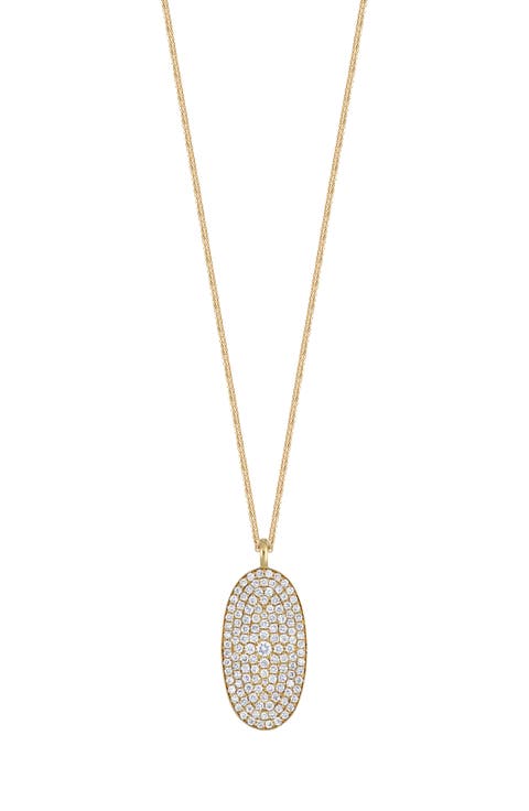 Mika Diamond Pavé Oval Pendant Necklace