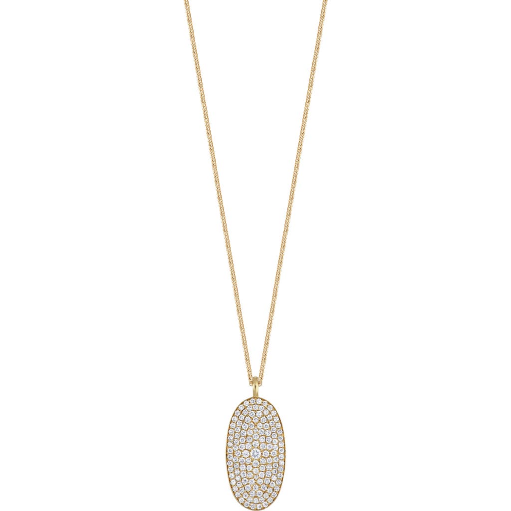 Bony Levy Mika Diamond Pavé Oval Pendant Necklace In 18k Yellow Gold