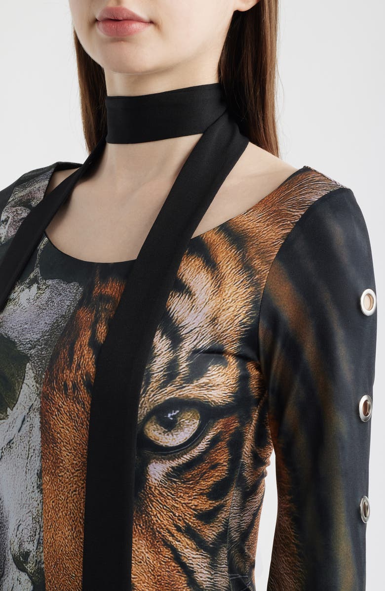 Dressed in Lala You Are Art Long Sleeve Maxi Dress, Alternate, color, Black/ Tiger