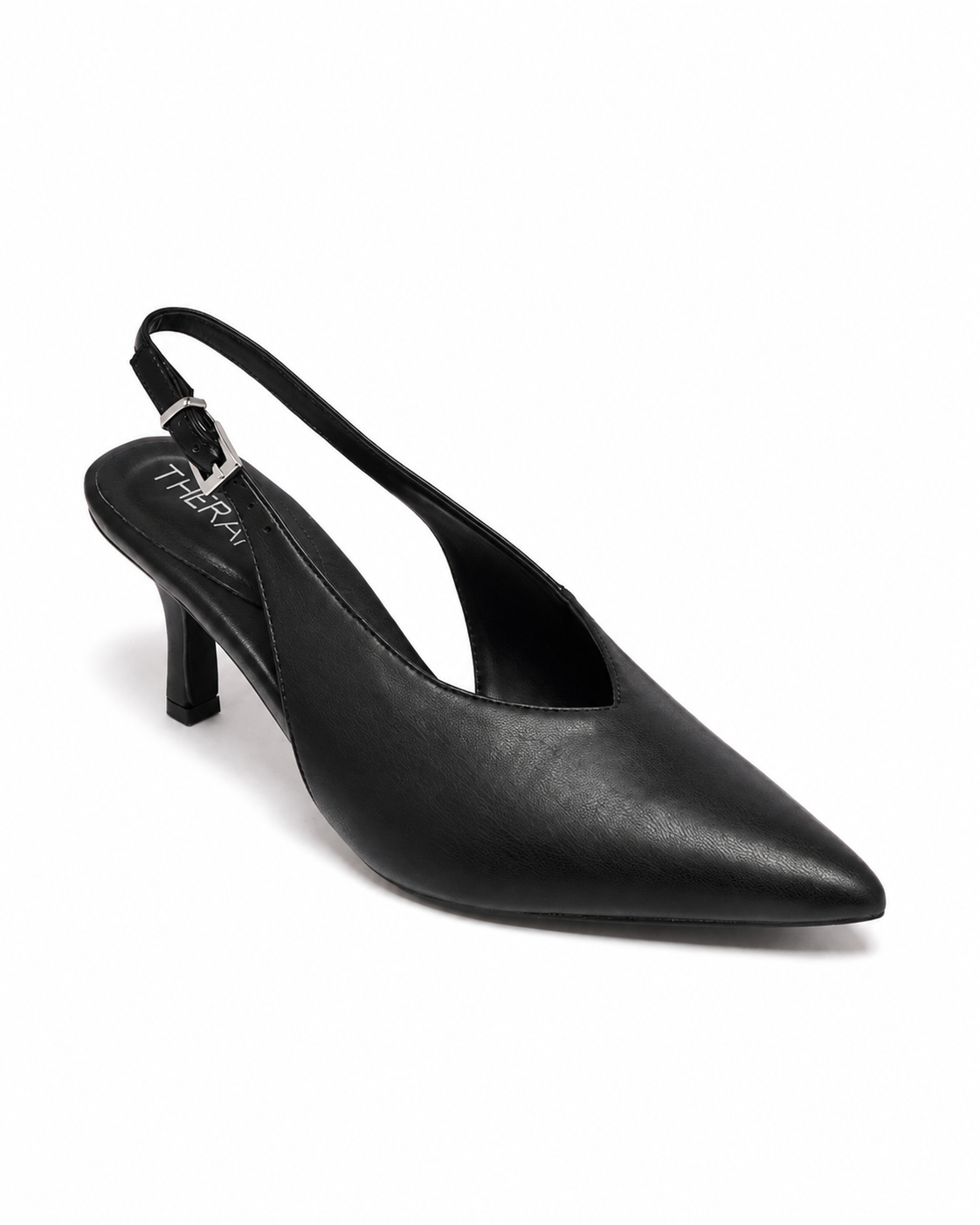 Jacs Slingback Pointed Toe Pumps, Main, color, BLACK SMOOTH PU