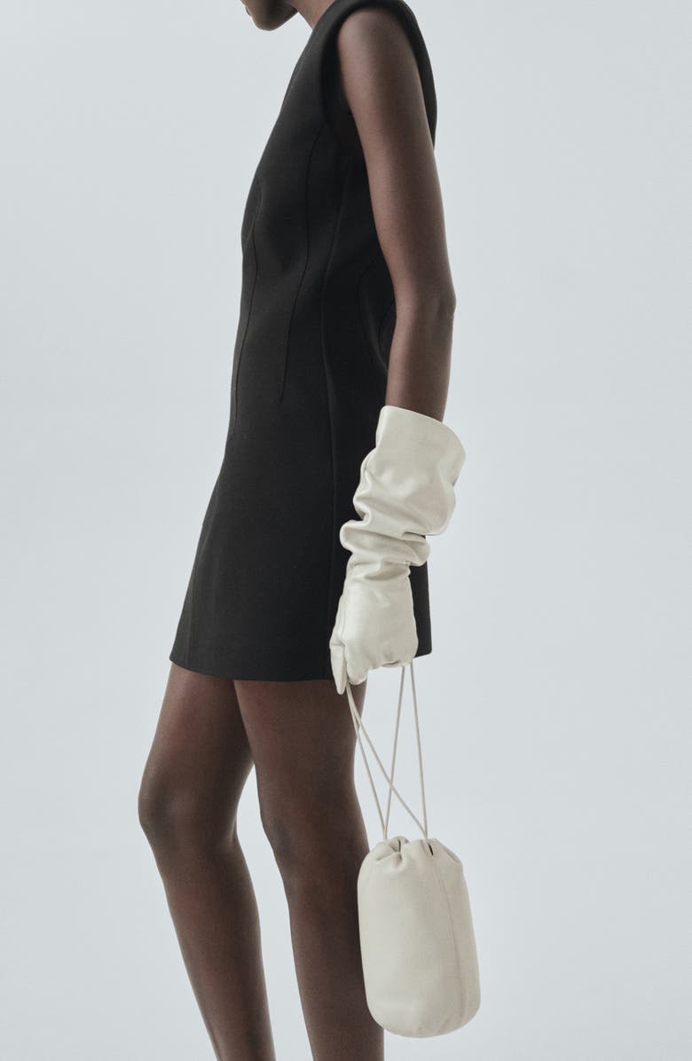 MANGO Selection Padded Shoulder Minidress, Alternate, color, Black