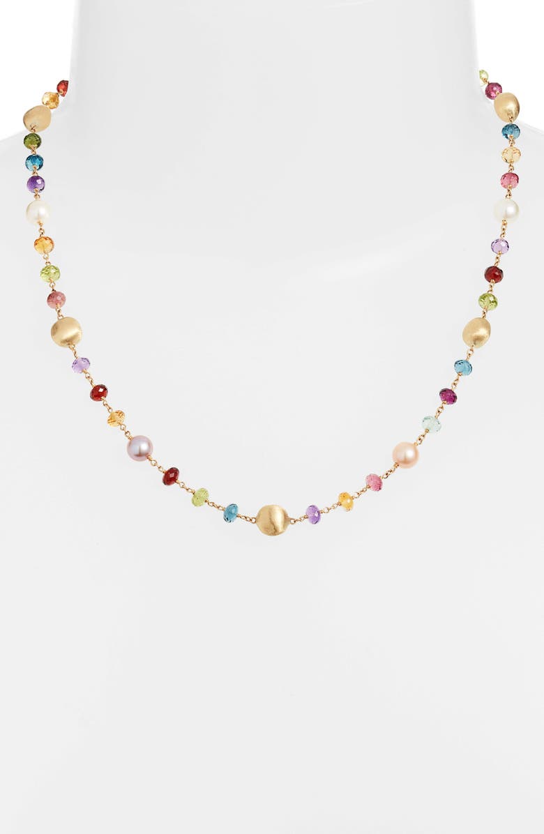 Marco Bicego Africa Semiprecious Stone & Pearl Necklace, Alternate, color, 