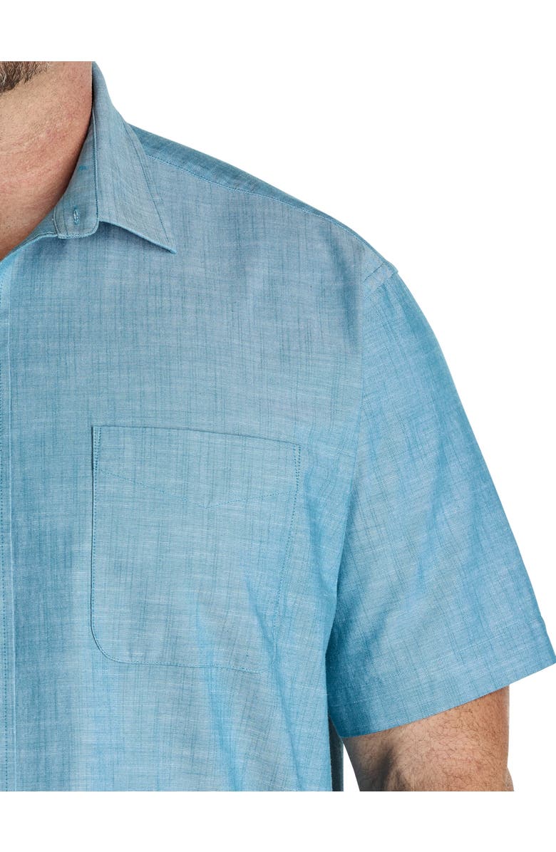 Oak Hill by DXL Big & Tall Washed Cotton Sport Shirt, Alternate, color, Deep Lagoon