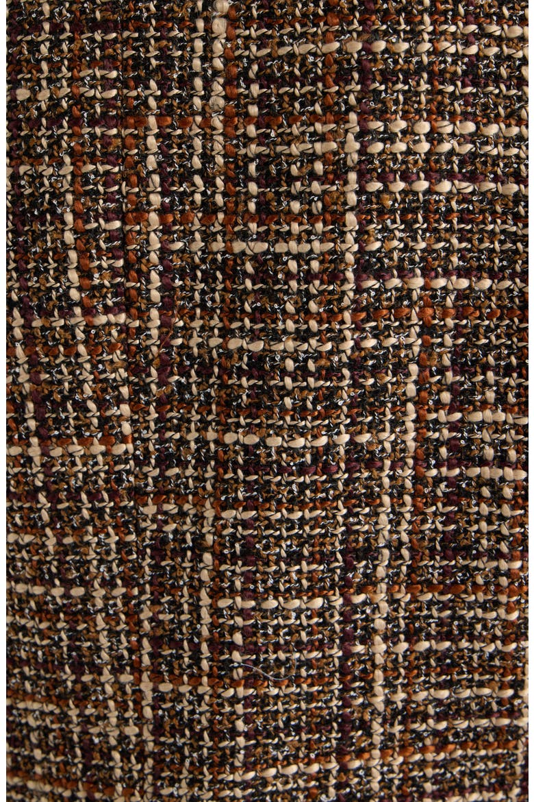 Collarless Blazer, Alternate, color, DEEP MAHOGANY MULTI