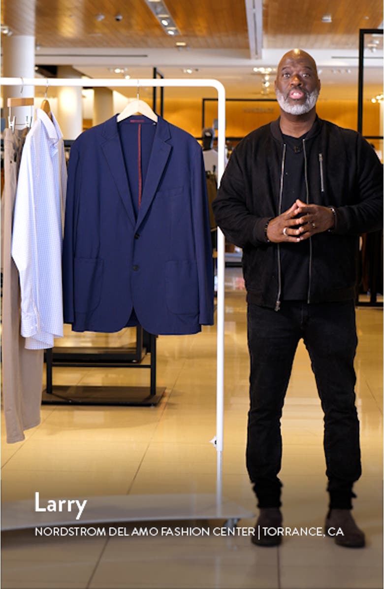XC Flex<sup>®</sup> Solid Navy Knit Sport Coat, sales video thumbnail