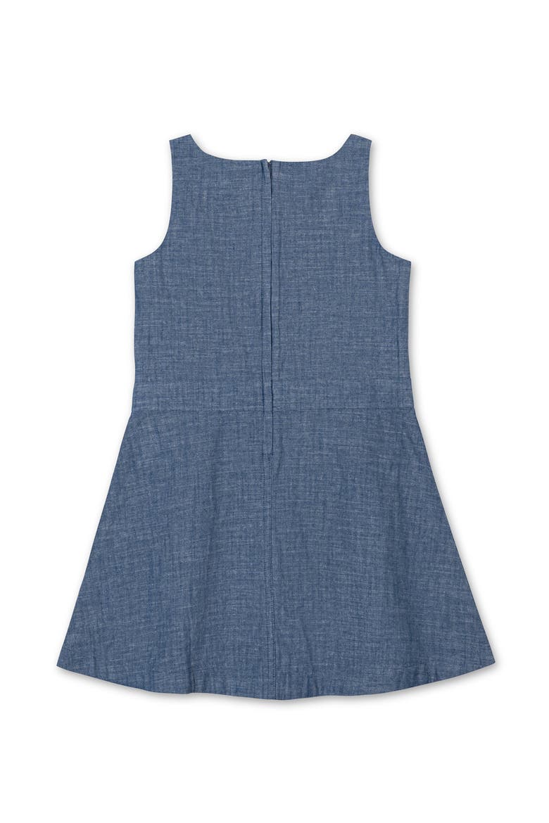Kids' Organic V-Neck Chambray Jumper, Alternate, color, Chambray