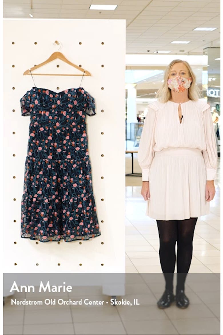 River Embroidered Floral Off the Shoulder Dress video
