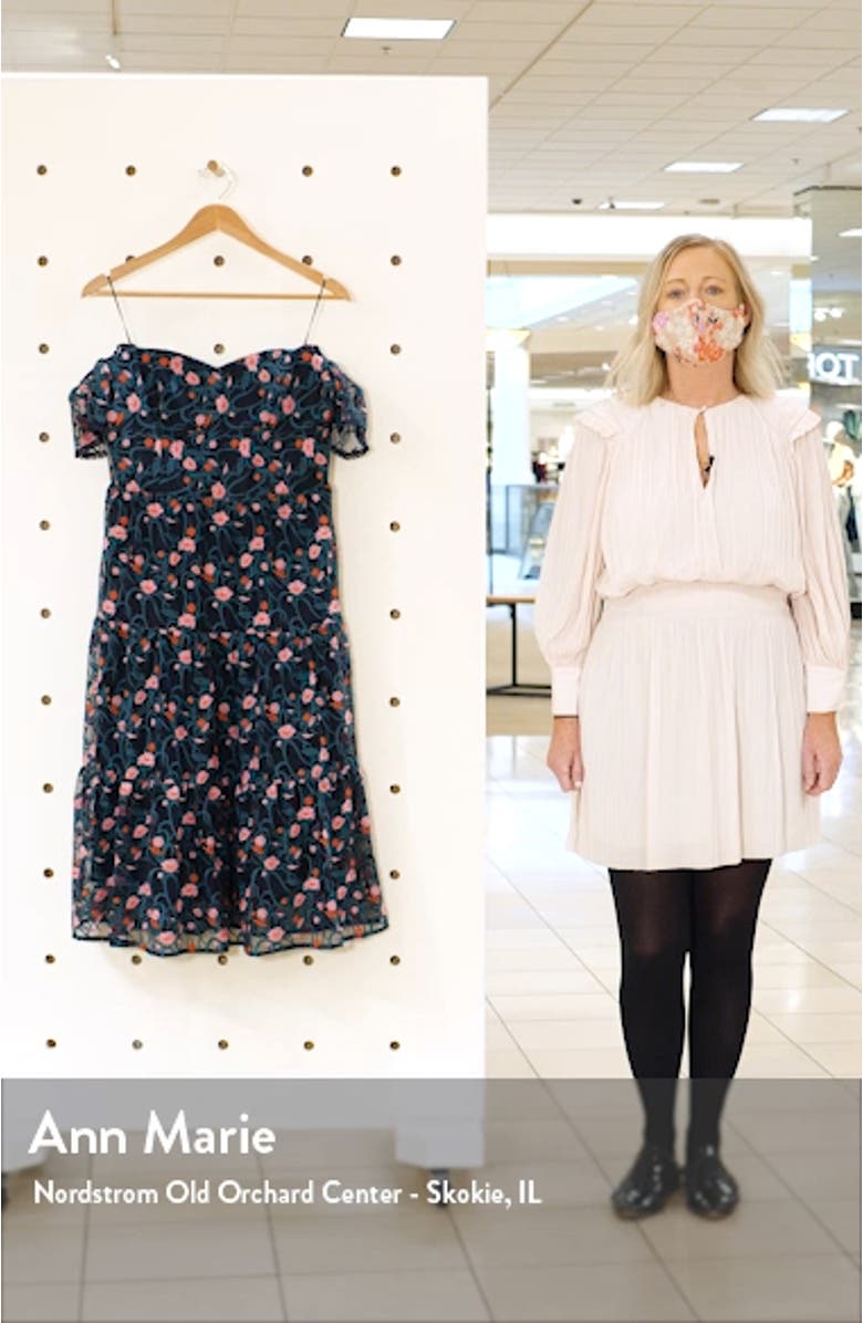 River Embroidered Floral Off the Shoulder Dress, sales video thumbnail