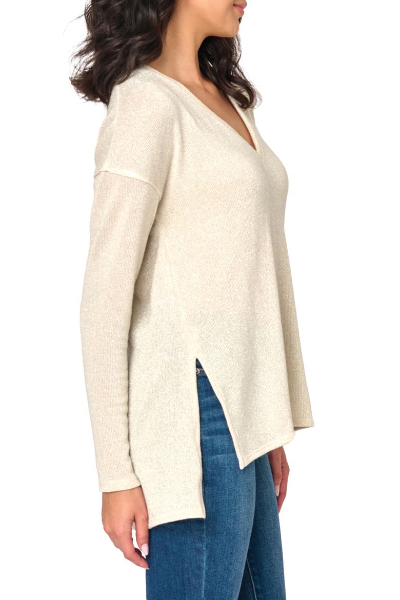 V-Neck High-Low Tunic, Alternate, color, OYSTER