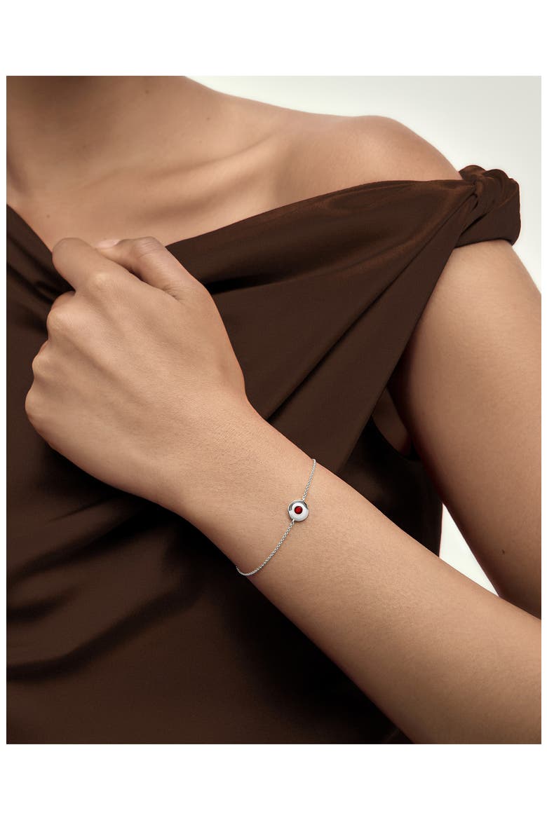January Birthstone Chain Bracelet, Alternate, color, STERLING SILVER / RED GARNET