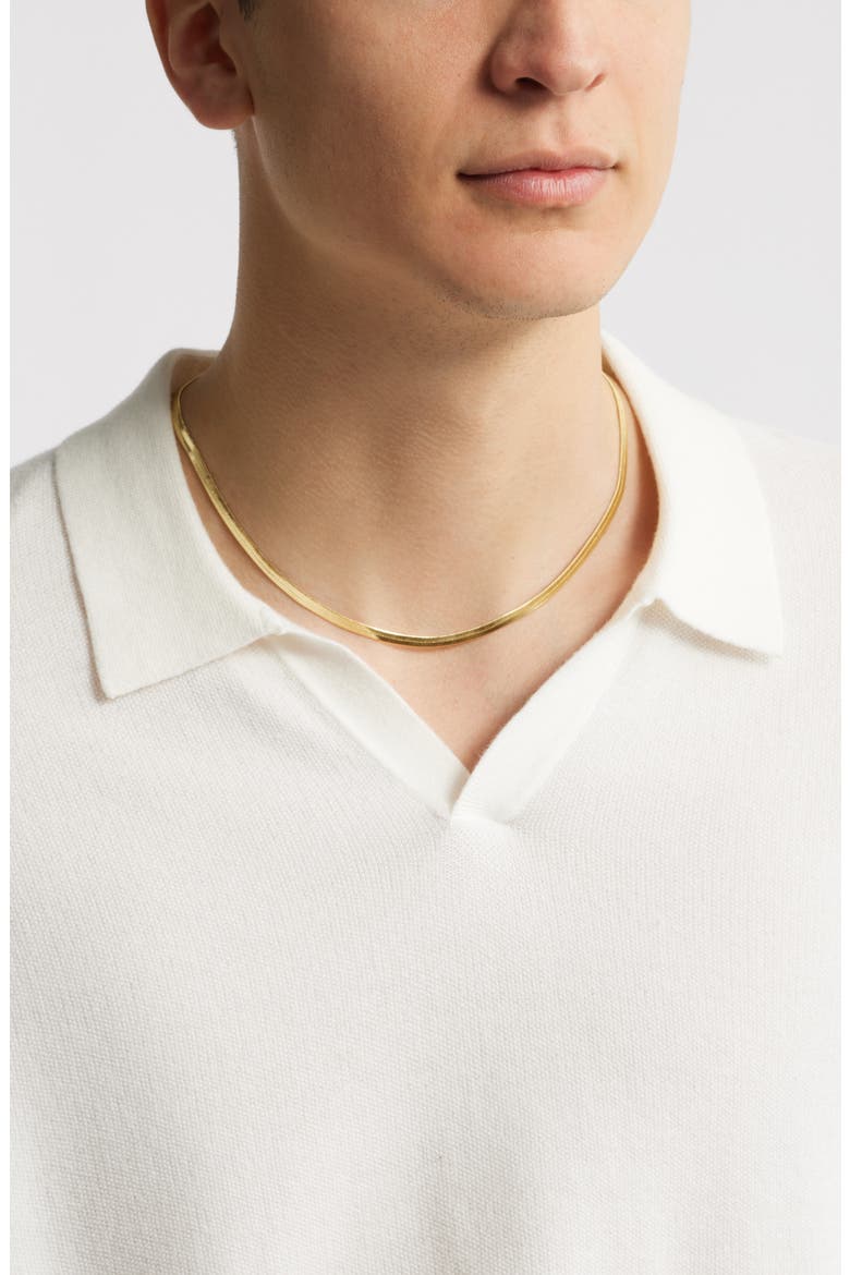 Herringbone Chain Necklace, Alternate, color, GOLD