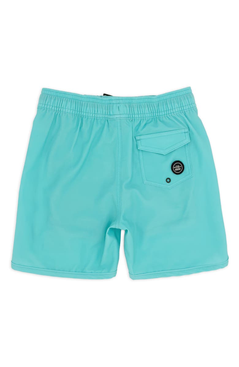 Feather 4 Arrow Kids' Scallop Board Shorts, Alternate, color, Ocean Blue