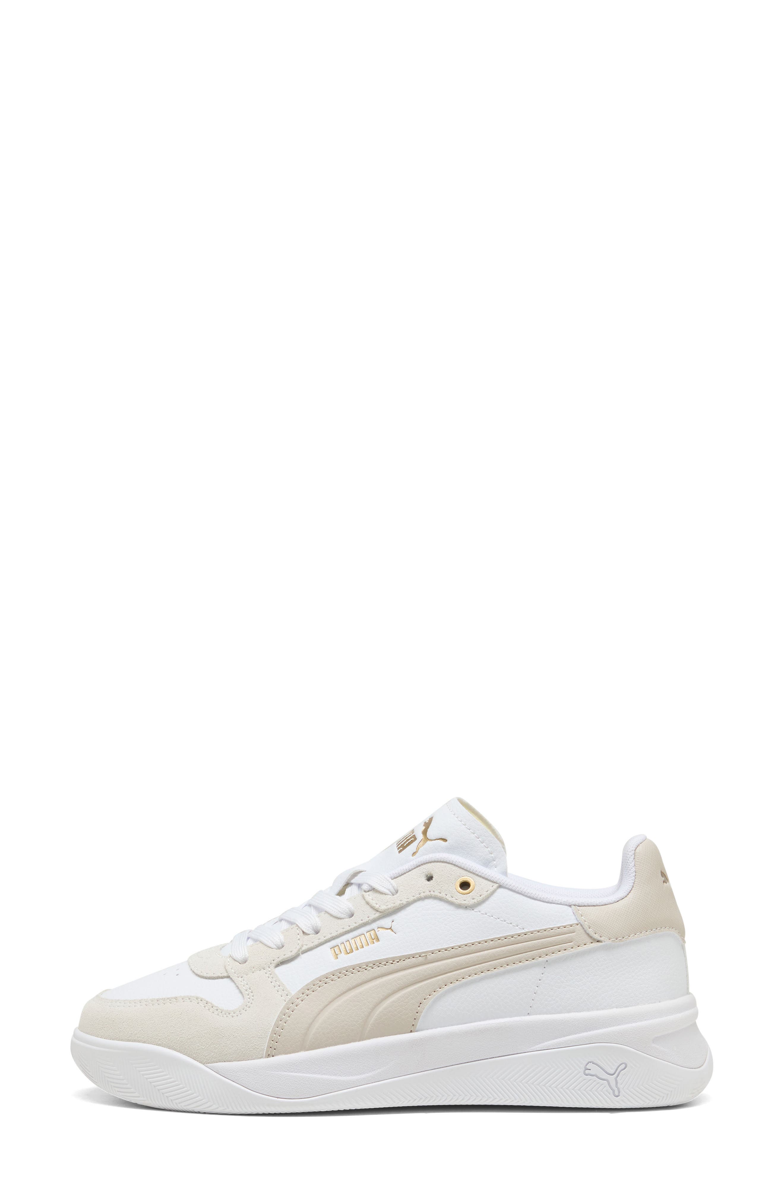 Court Bae OG Platform Sneaker, Alternate, color, PUMA WHITE/ SILVER FOG/ GOLD