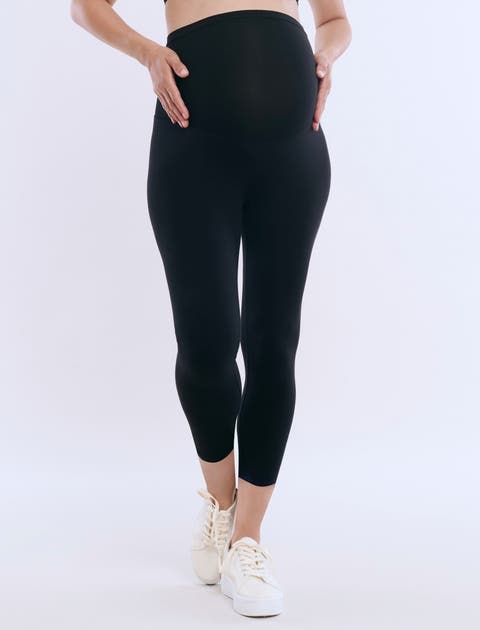 Essential Stretch Secret Fit Over the Belly Maternity Crop Leggings