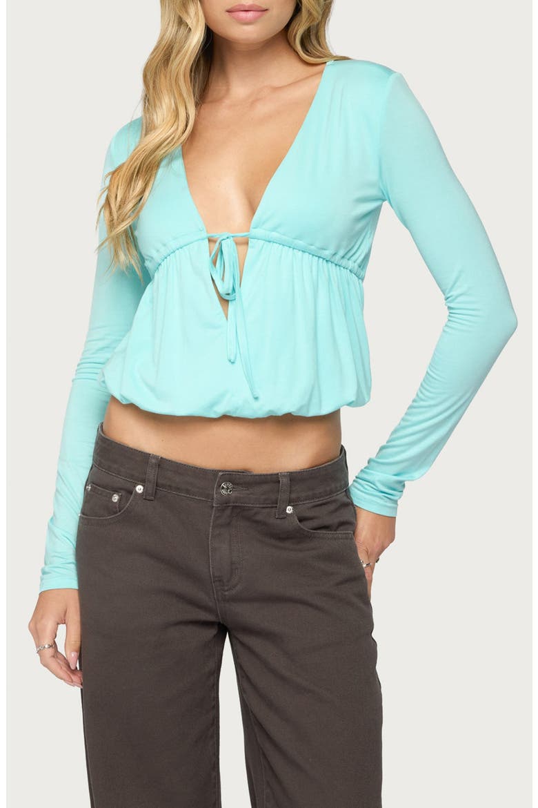 Gelia Long Sleeve Babydoll Top, Main, color, AQUA