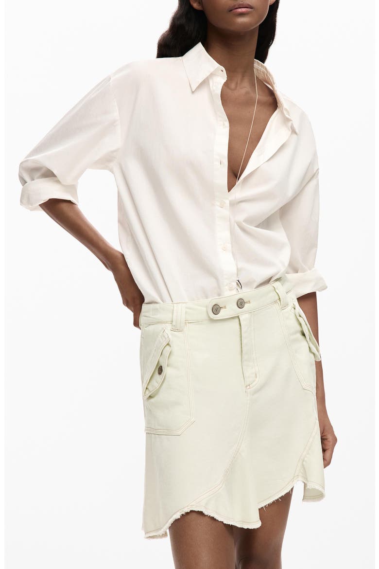 Frayed Miniskirt, Alternate, color, OFF WHITE