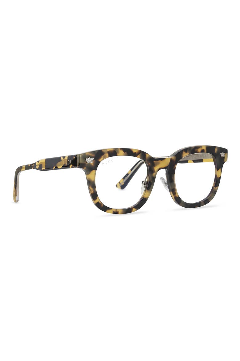 Hufflepuff 47mm Polarized Round Blue Light Glasses, Alternate, color, BUTTERBEER TORTOISE