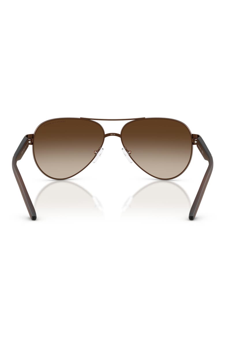 59mm Gradient Pilot Sunglasses, Alternate, color, MATTE BROWN / GRADIENT BROWN