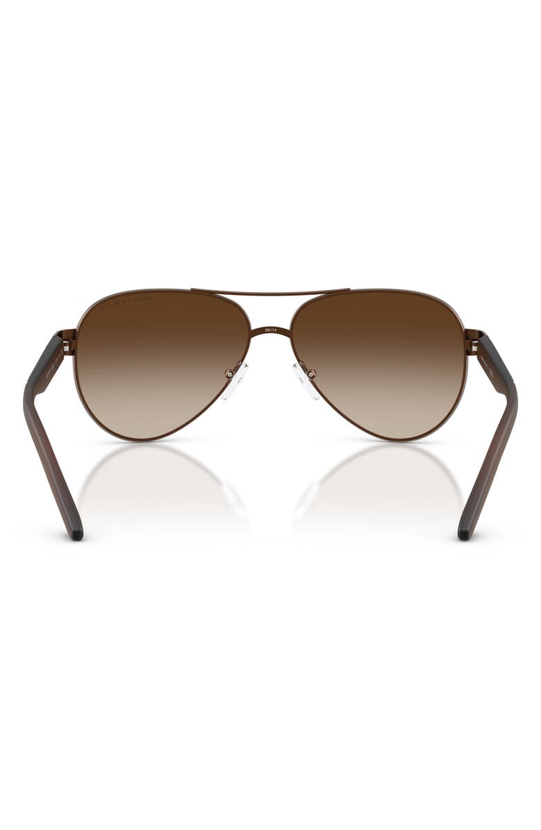 Armani Exchange 59mm Gradient Pilot Sunglasses, Alternate, color, Matte Brown / Gradient Brown
