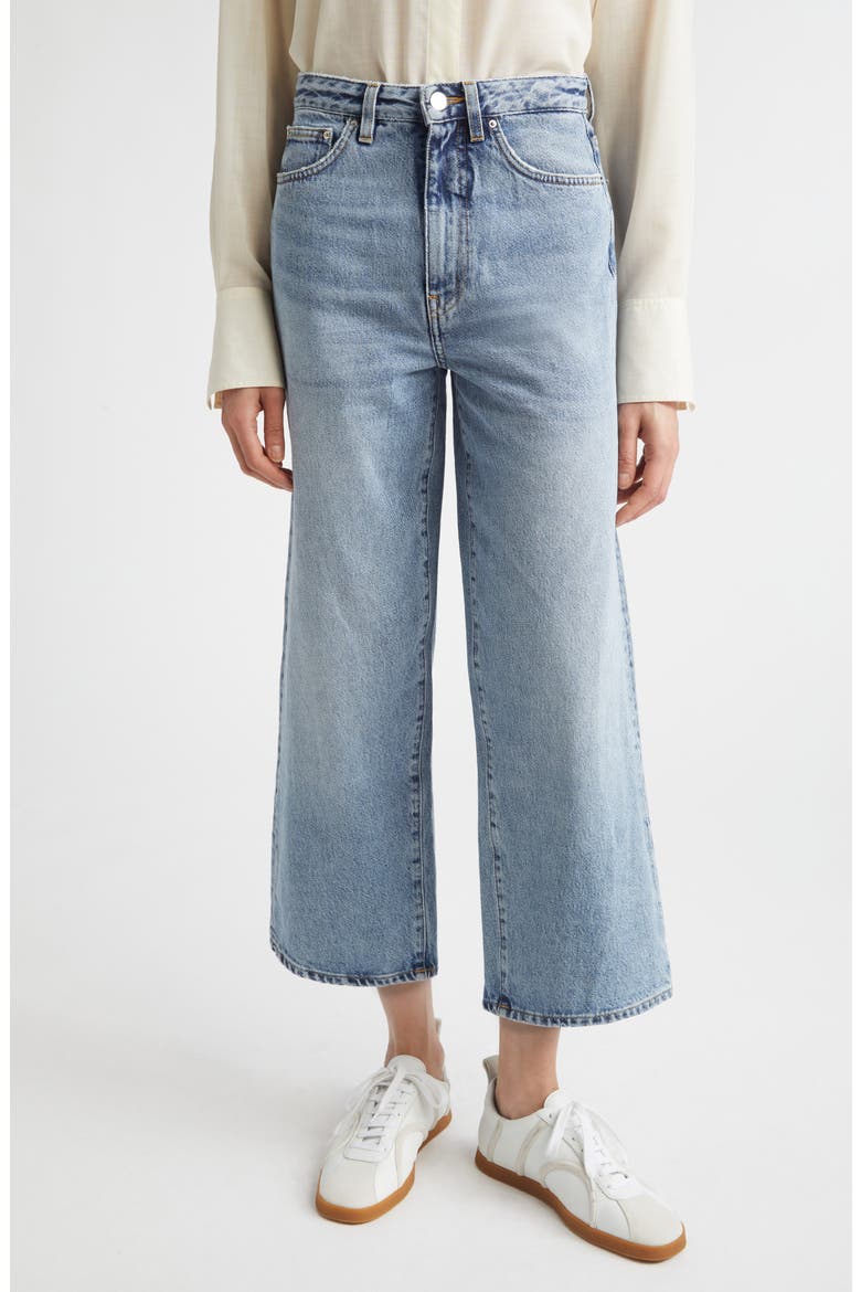 Rigid Organic Cotton Flare Leg Jeans, Main, color, WORN BLUE