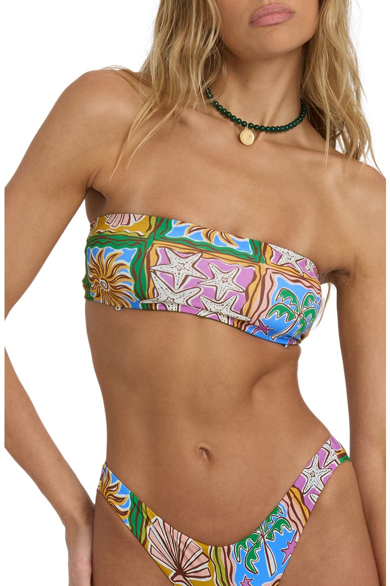 Heat Dream Tully Tube Reversible Bandeau Bikini Top, Alternate, color, MULCH