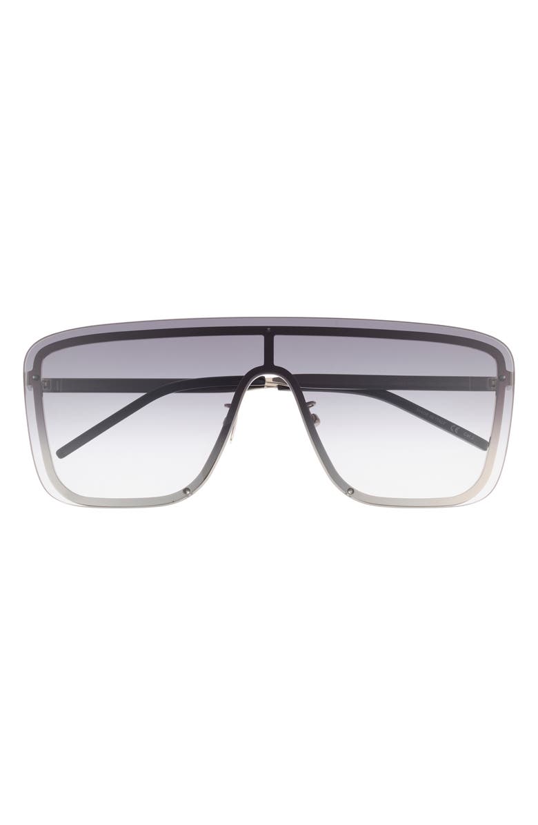 Saint Laurent 99mm Shield Wrap Sunglasses, Main, color, 