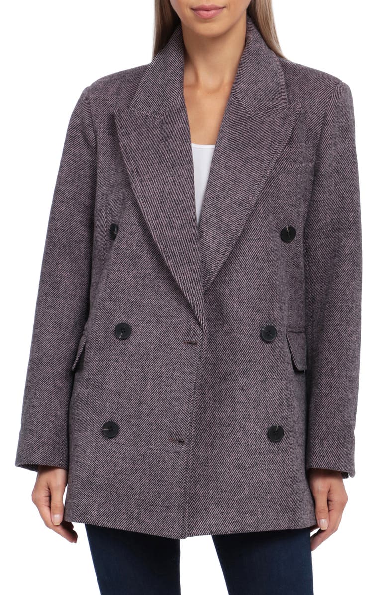 Avec Les Filles Tailored Double Breasted Coat, Main, color,
