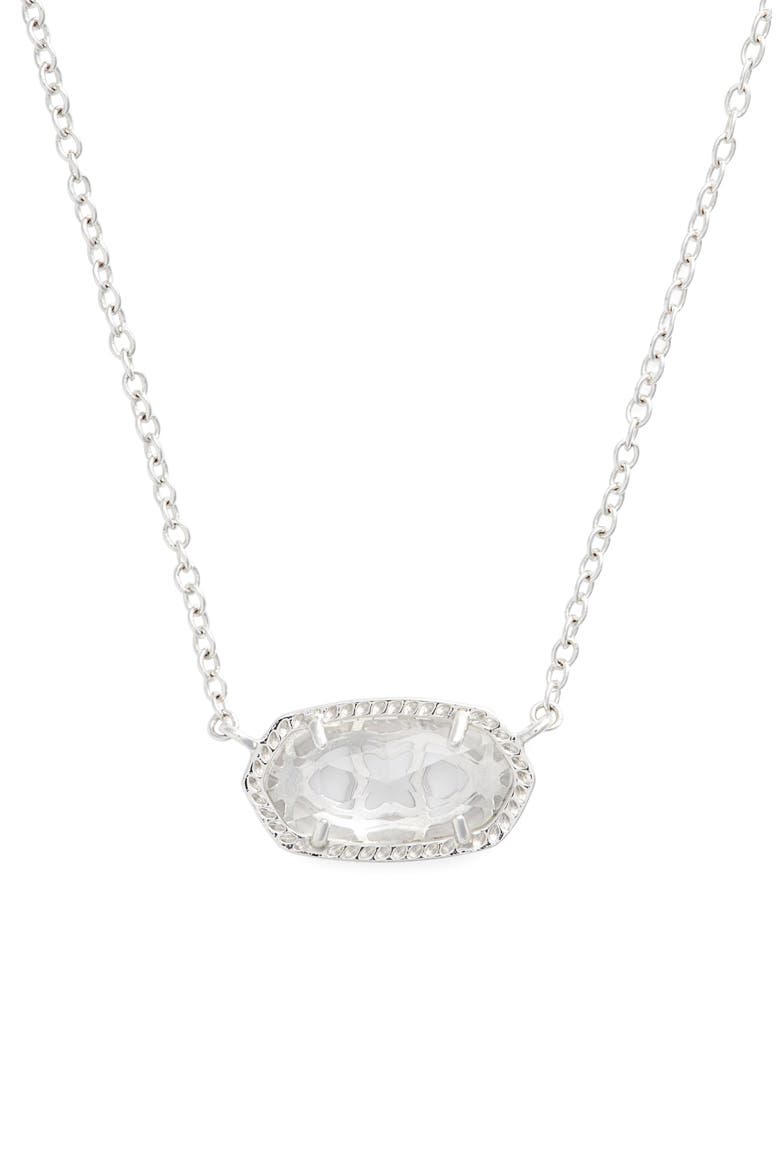 Elisa Necklace, Main, color, WHITE KYOCERA OPAL/ SILVER
