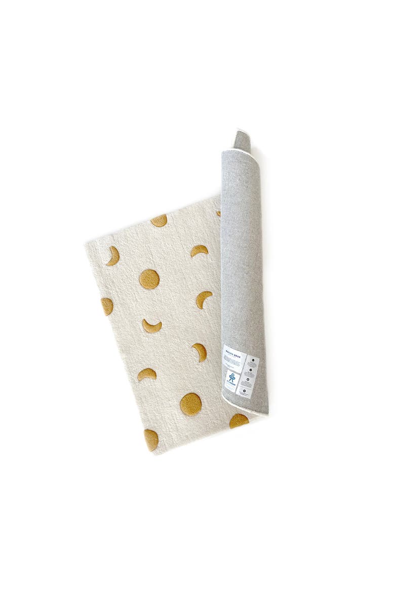 Moons rug, Alternate, color, Cream / Gold