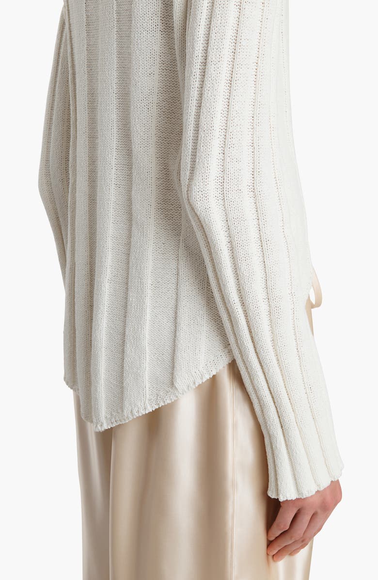 Khaite Sylas Off the Shoulder Rib Sweater, Alternate, color, Glaze