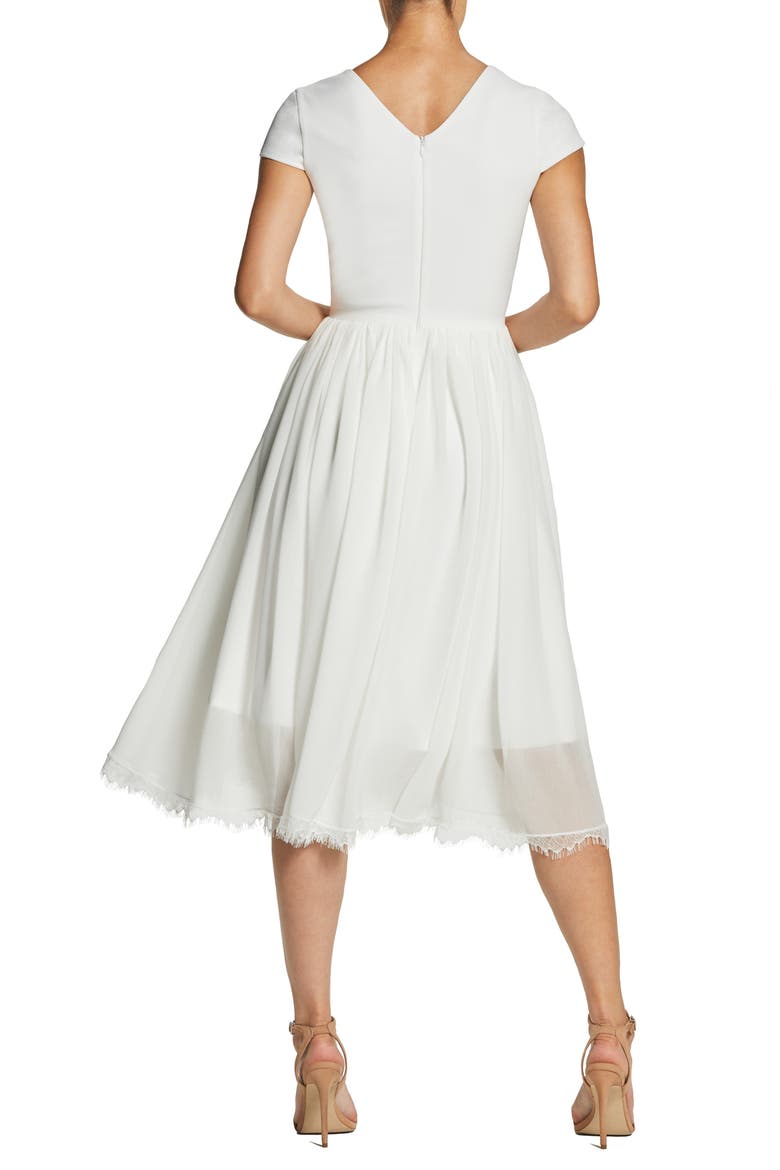 Corey Chiffon Fit & Flare Cocktail Dress, Alternate, color, OFF WHITE