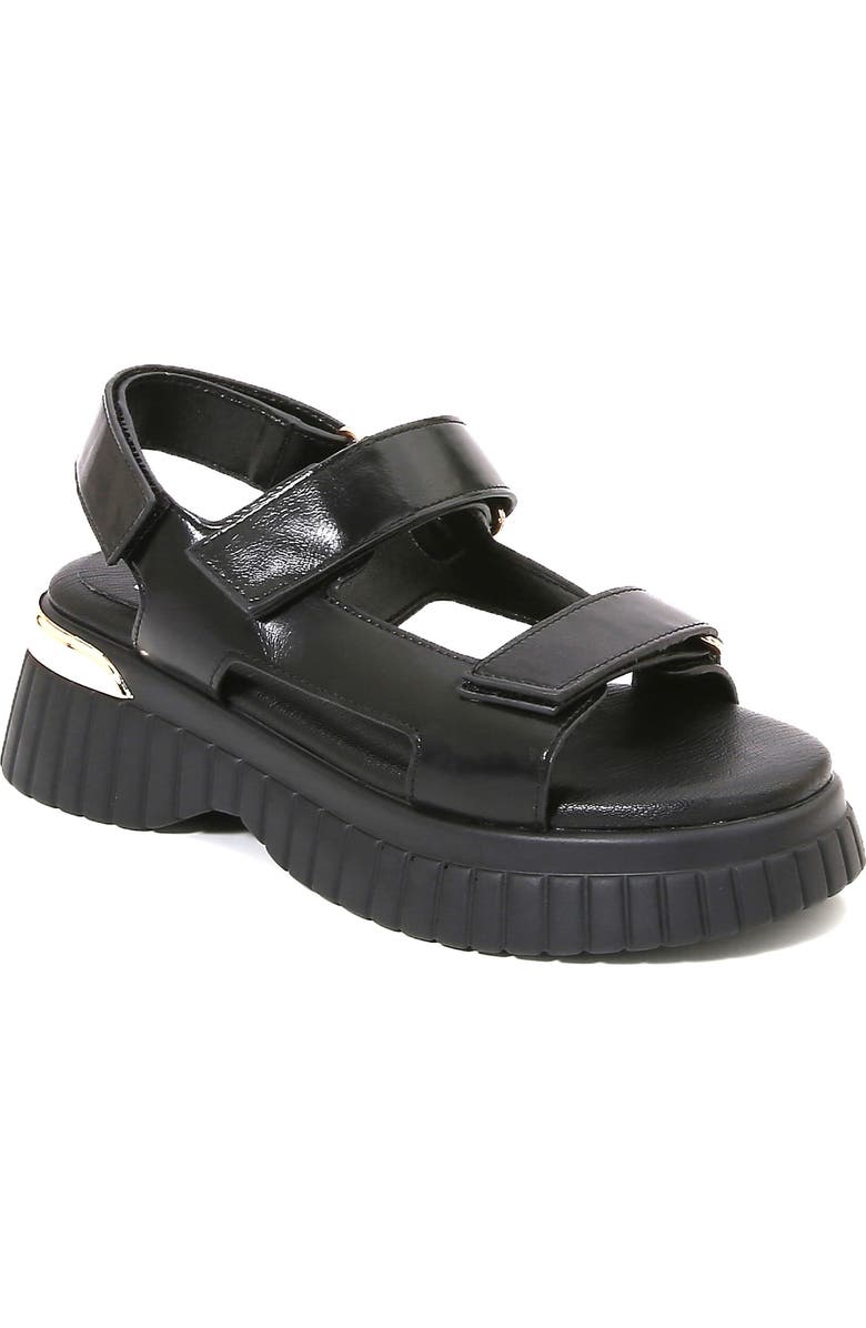 NINETY UNION Bayside Platform Sandal, Main, color, Black