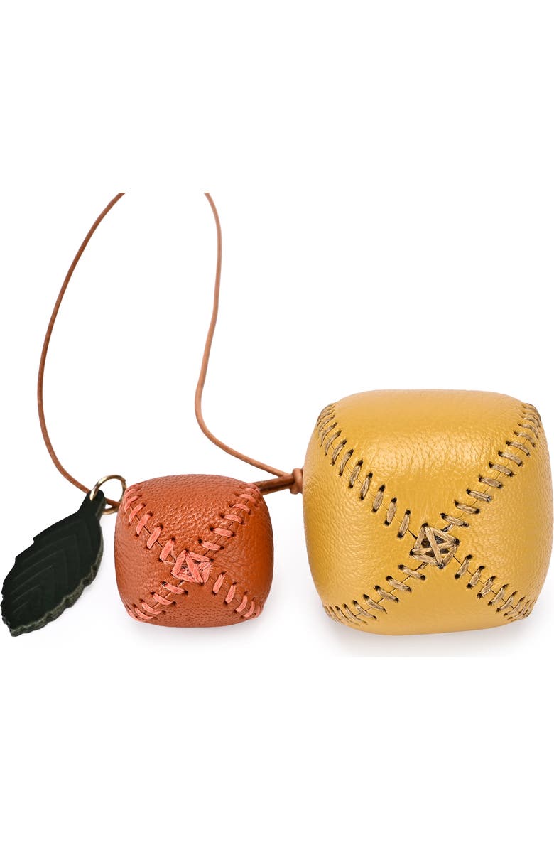 OLD TREND Persi Genuine Leather Botanical Fruit Charm, Alternate, color, Mustard & Terra Cotta