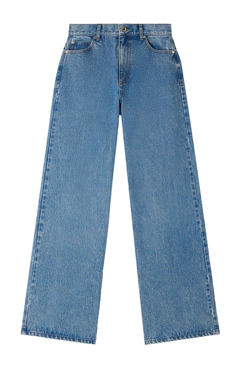 SANDRO Faded wide straight-leg jeans, Alternate, color, Blue Jean