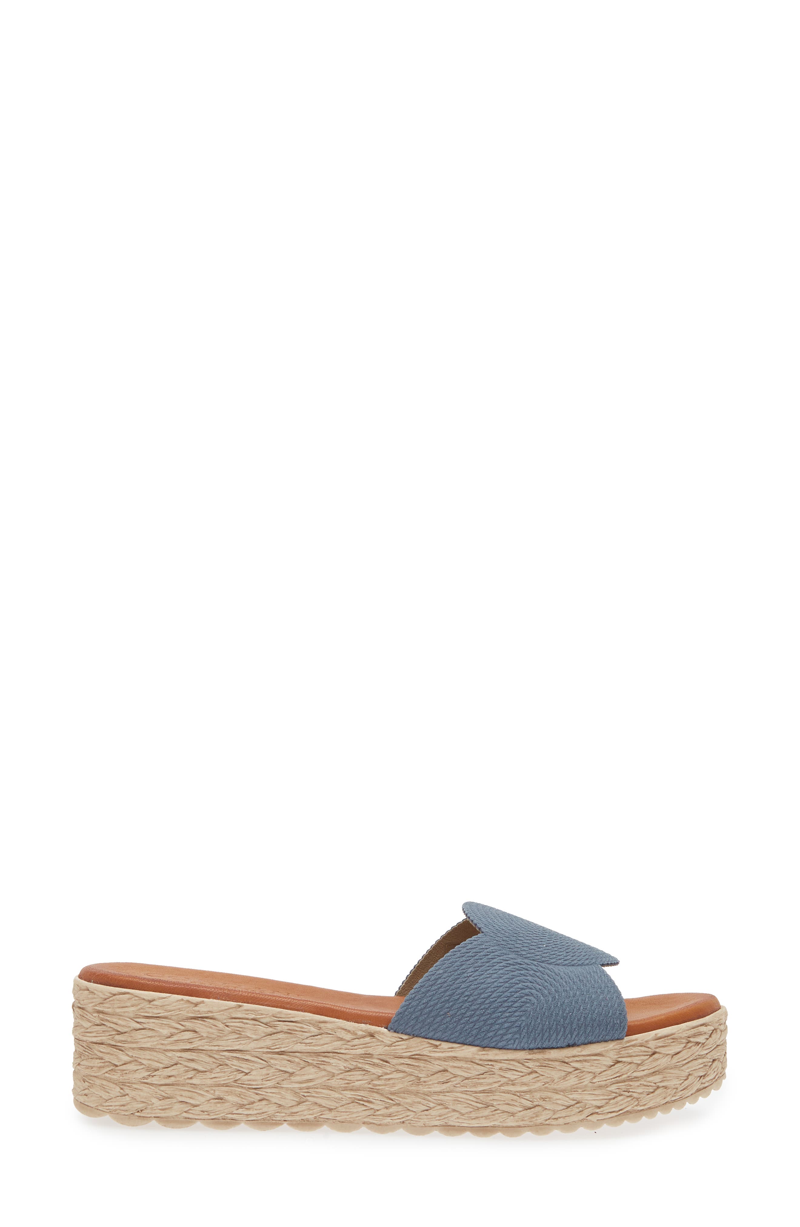 Cordani Britta Espadrille Platform Wedge Slide Sandal, Alternate, color, Jeans Suede