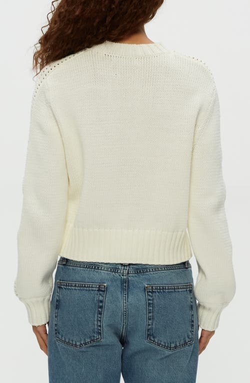 Shop Michael Stars Merle Cotton Blend Sweater In Off White