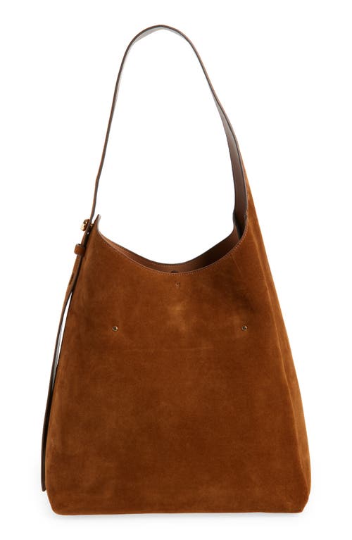 Tory Burch Romy Suede Hobo Bag In Brown