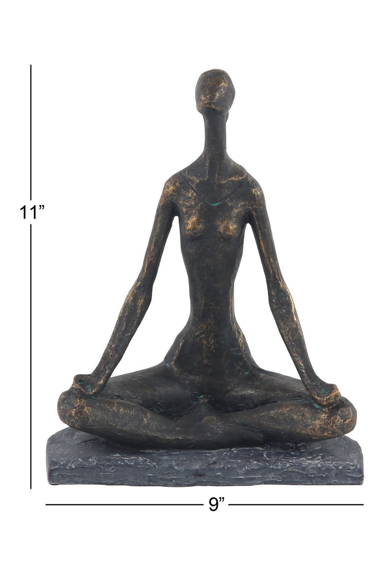 Black Modern Yoga Sculpture, Alternate, color, BLACK