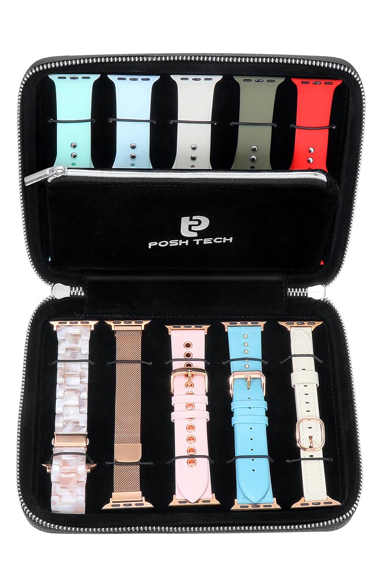 The Posh Tech Watch Band Leather Travel Case, Alternate, color, 
