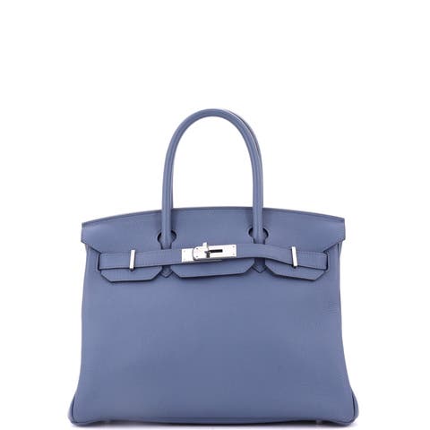 Birkin Handbag Blue Togo with Palladium Hardware 30