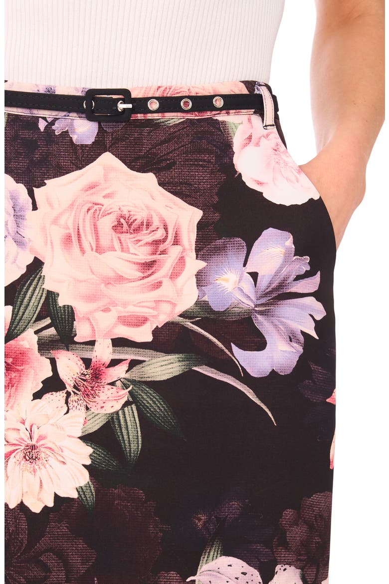 Celia Floral Pencil Skirt, Alternate, color, CORAL PINK