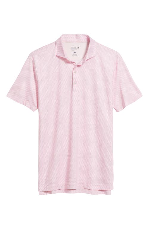Johnnie-o Marlin Microprint Featherweight Performance Polo In Pink