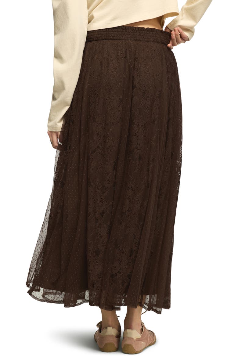 Allover Lace Midi Skirt, Alternate, color, CHOCOLATE BROWN