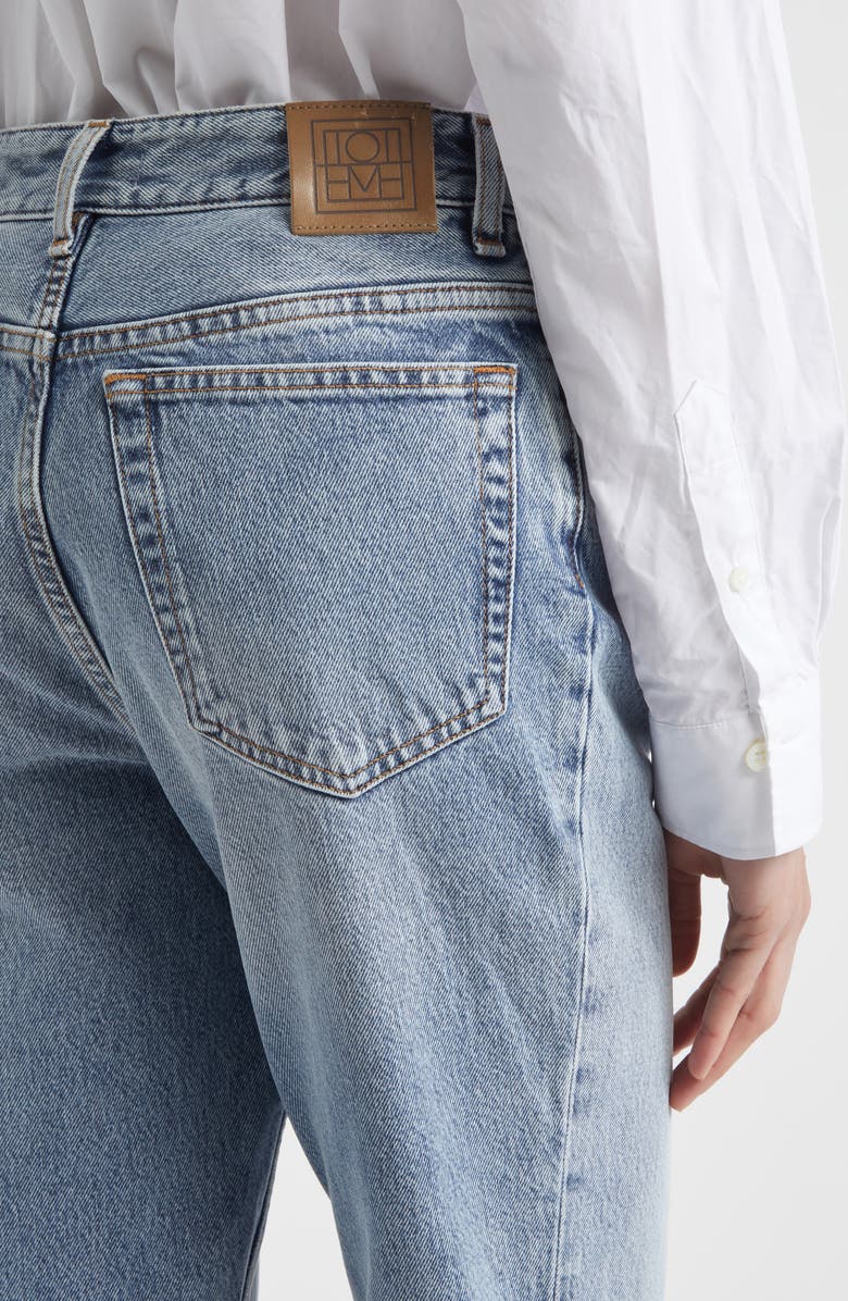 TOTEME High Waist Organic Cotton Slim Leg Jeans, Alternate, color, 