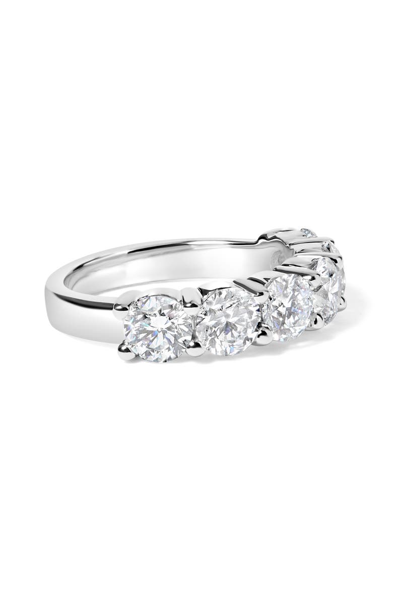 14K White Gold 3.0 ctw Lab-Grown Diamond Shared Prong Set 6 Stone Band Ring, Alternate, color, White Gold