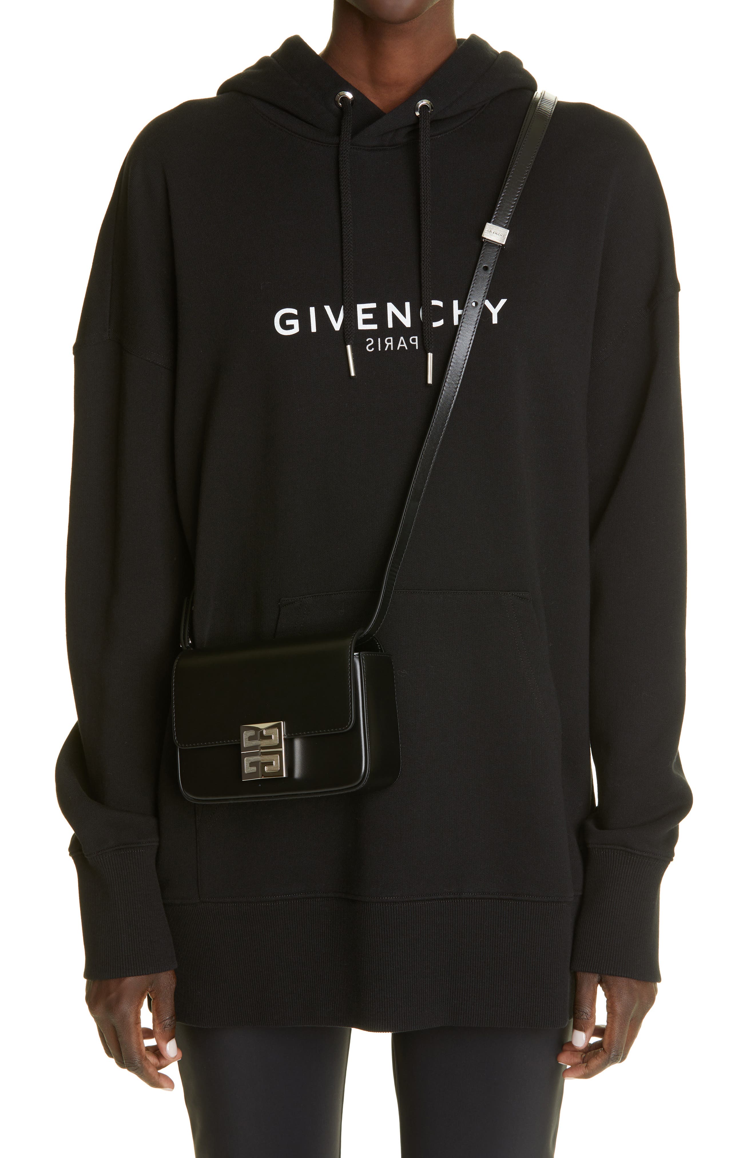Givenchy Mini 4G Leather Crossbody Bag, Alternate, color, 