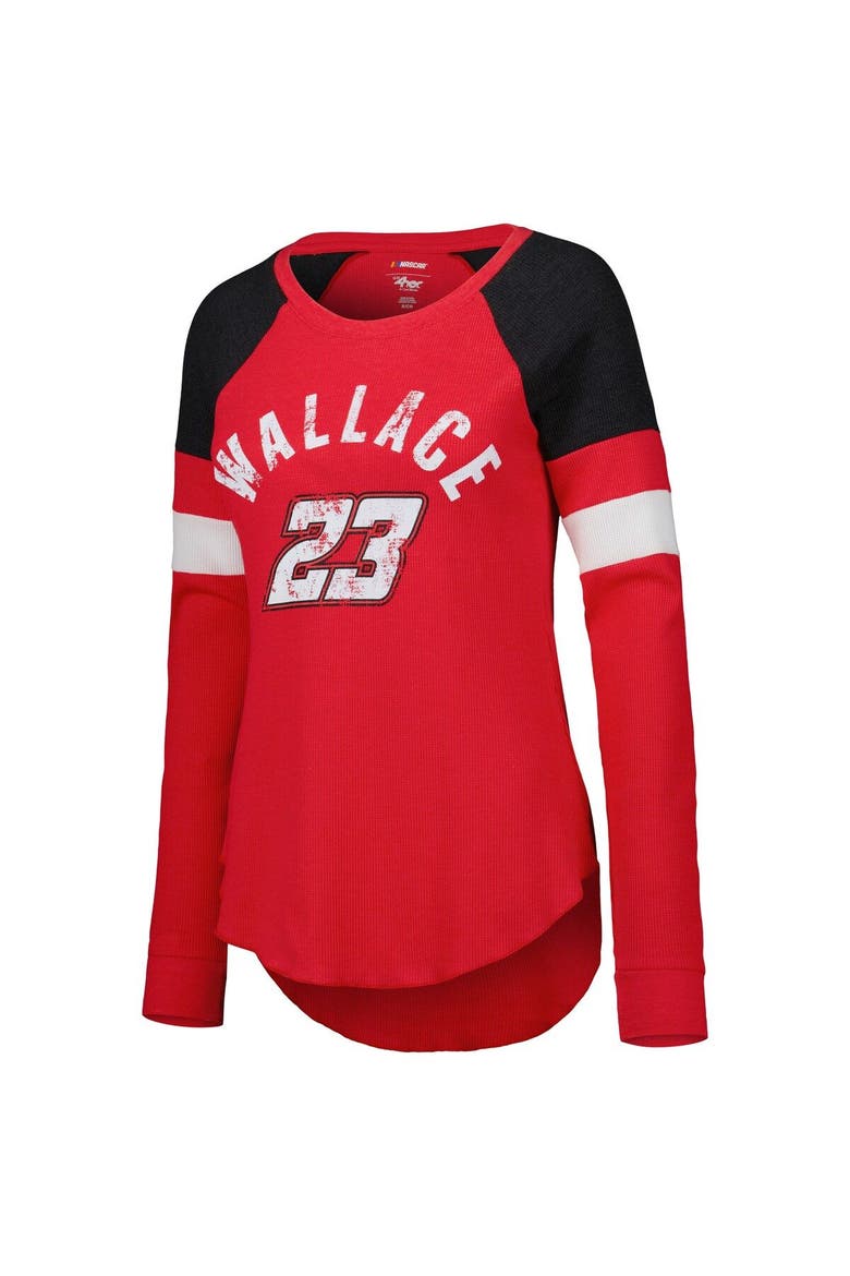 Women's G-III 4Her by Carl Banks Red Bubba Wallace Action Tri-Blend Thermal Raglan Long Sleeve T-Shirt, Alternate, color, Red