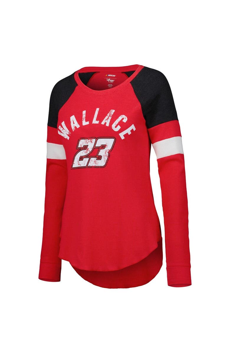 G-III 4HER BY CARL BANKS Women's G-III 4Her by Carl Banks Red Bubba Wallace Action Tri-Blend Thermal Raglan Long Sleeve T-Shirt, Alternate, color, Red